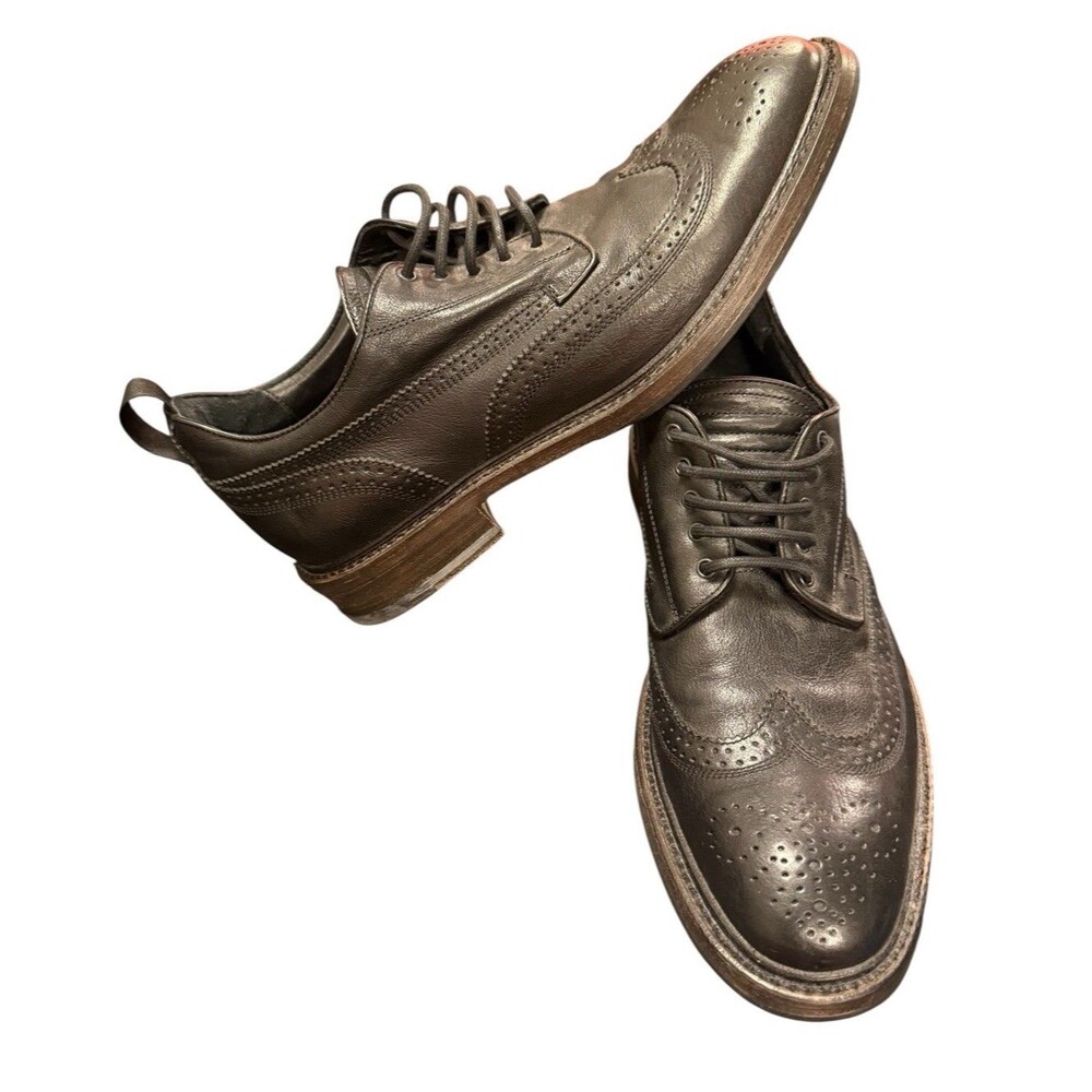 Rag & Bone Oxford WINGTIP LACE UP Shoes Black Leather‎ Sz 43.5 US 10.5